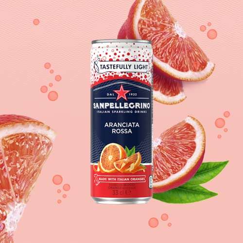 San Pellegrino Italian Tastefully Light Sparkling Blood Orange Canned Soft Drink 12 x 330ml £7 / £6.65 Subscribe & Save @ Amazon