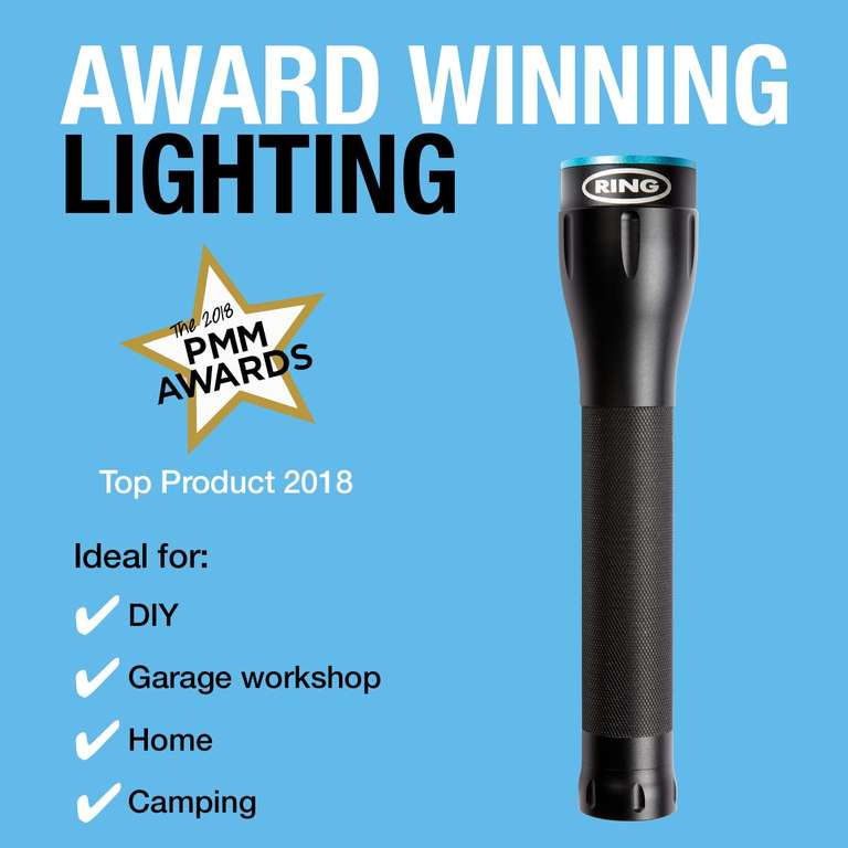Ring Automotive RIT1060 Zoom750 LED USB Rechargeable Inspection Torch & Power Bank,Black/Blue.