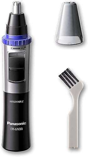 Panasonic ER-GN30 Wet & Dry Electric Facial Hair Ear and Nose Hair Trimmer for Men, Battery-Powered with 90 min operation, Black