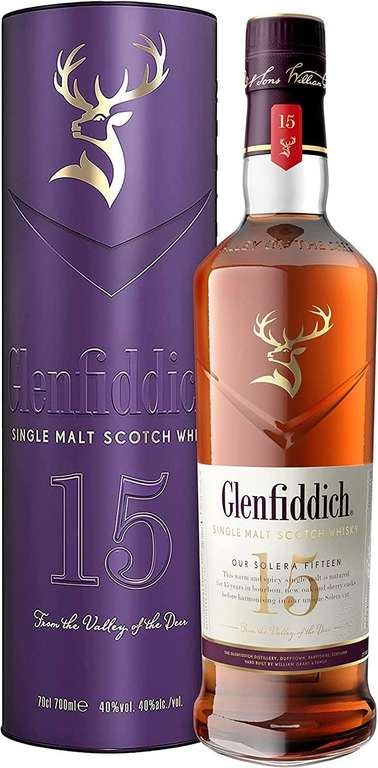Glenfiddich 15 Year Old Single Malt Scotch Whisky with Limited Release Gift Tin, 70cl (Exclusive)