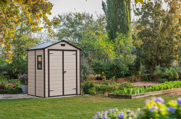 Keter Manor Outdoor Apex Double Door Garden Storage Shed 6 x 5ft or 6 x 8ft £449.49 15 year Warranty
