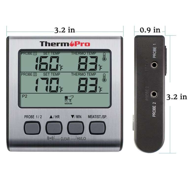 ThermoPro TP17 Digital Meat Thermometer with Dual Food Temperature Probes  Sold by ThermoPro UK FBA