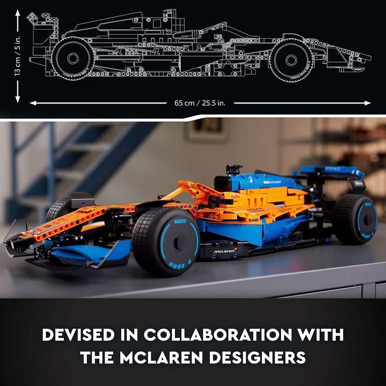 LEGO Technic 42141 McLaren Formula 1 2022 Race Car Model Set For Adults