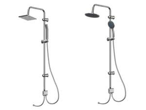 Livarno Home Shower Riser Set - Square or Round fixed and hand shower heads with fixings and connection hose - £29.99 (In-Store) @ LIDL