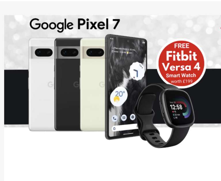 Google PIXEL 7 6.3” 128GB 5G All Colours (Claim Free Fitbit Versa 4) £524 (Free click & collect) @ Very