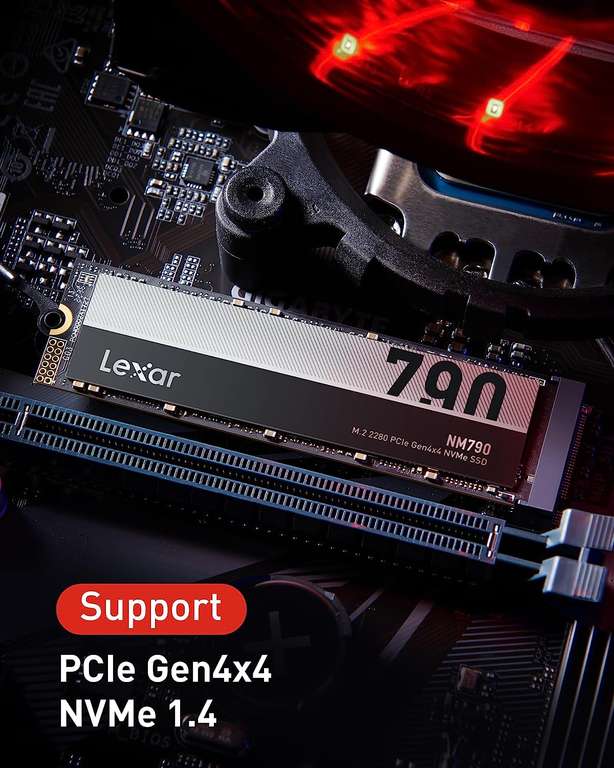 2TB - Lexar NM790 SSD PCIe Gen4 NVMe M.2 2280 , up to 7400/6500MB/s , Dramless (HMB), 1500TBW - Sold by Amazon US
