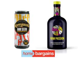 Kopparberg Passionfruit Hard Seltzer 5% 330ml 99p / Raw Passion Passionfruit Liqueur 70cl 14.9% £5.99 @ Instore Home Bargains Derby