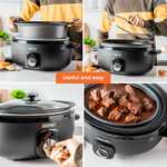 Geepas 6.5L Black Matt Premium Electric Multi Slow Cooker - 2 Year Warranty - Delivered With Code