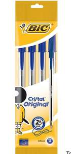 Bic Cristal Original Blue Ballpoint Pens 4 pack 25p Free Click and Collect @ Wilko