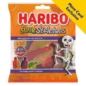 Haribo Sour Skeletons Halloween Sweets Bag 160g - More Card Price