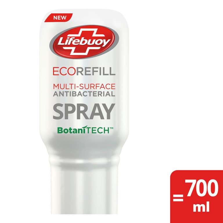 Lifebuoy Multi Surface Antibacterial Disinfectant Spray Ecorefill 70ml - 10 x Concentrated - 50p @ Sainsburys