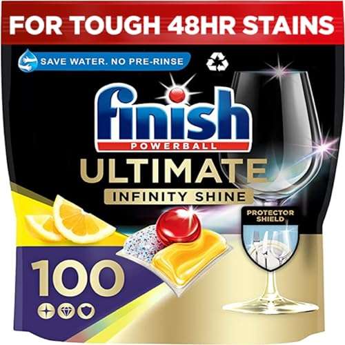 Finish Ultimate Infinity Shine Dishwasher Tablets, 100 Dishwasher Tablets - W/Voucher (£10.07 / £9.30 S&S)