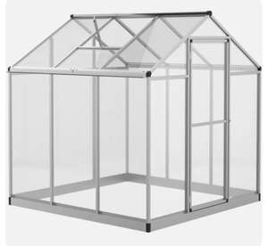 Outsunny 6x6ft Aluminium Greenhouse with/ Door Window Galvanized Base PC Panel £239.99 with code @ ebay / outsunny