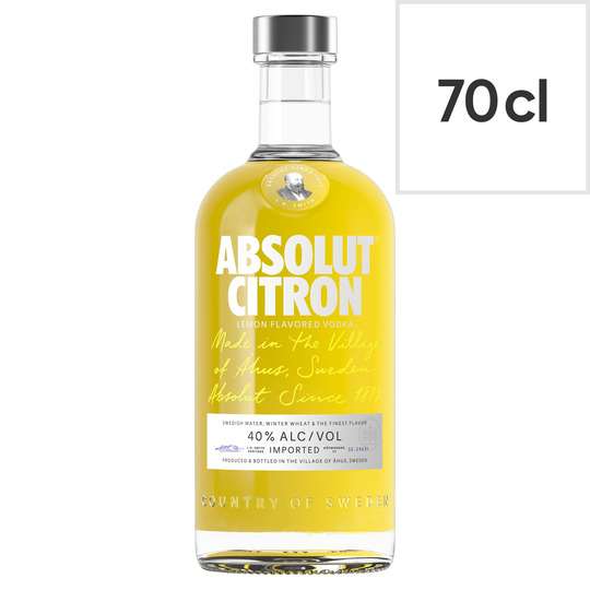 Absolut Citron Vodka 70Cl £17 Clubcard Price @ Tesco