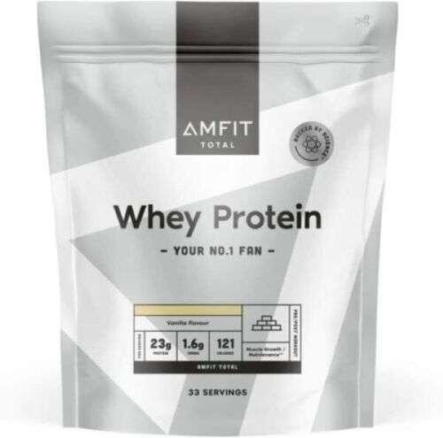 Amfit Whey Protein bannana 1KG - Sold by Sue Ryder (£7.99 per kg possible with multibuy)