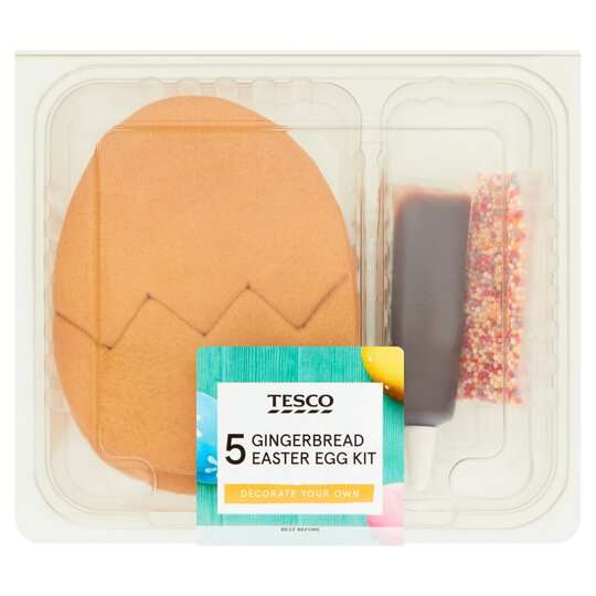 Tesco 5 Gingerbread Decorate Your Own Easter Egg Kit 56p @Tesco