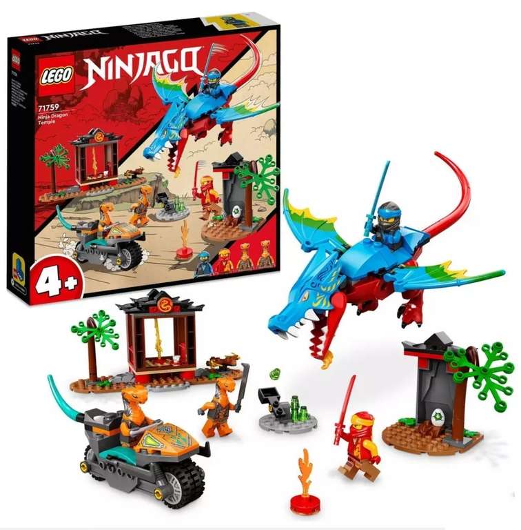 LEGO Sale up to 1/2 price LEGO NINJAGO 71770 Zane's Golden Dragon Jet Plane £12.50 / Ninja Dragon Temple Motorbike Set 71759 £20 + more