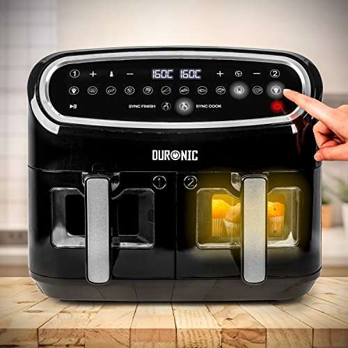 Duronic Dual Air Fryer Bundle Set AF34 2-in-1 with 1x 10L Drawer & 2x 4.5L Drawers 2400w £161.99 - Sold and dispatched by DURONIC on Amazon