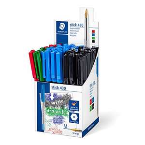 Staedtler Ballpoint Pens Assorted Colours Box of 50 - Stick 430 Medium - £3.27 @ Amazon