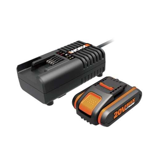 Genuine WORX 20v 2Ah Li-ion battery plus fast charger for only £39.99 (UK Mainland) @ eBay / WORX.