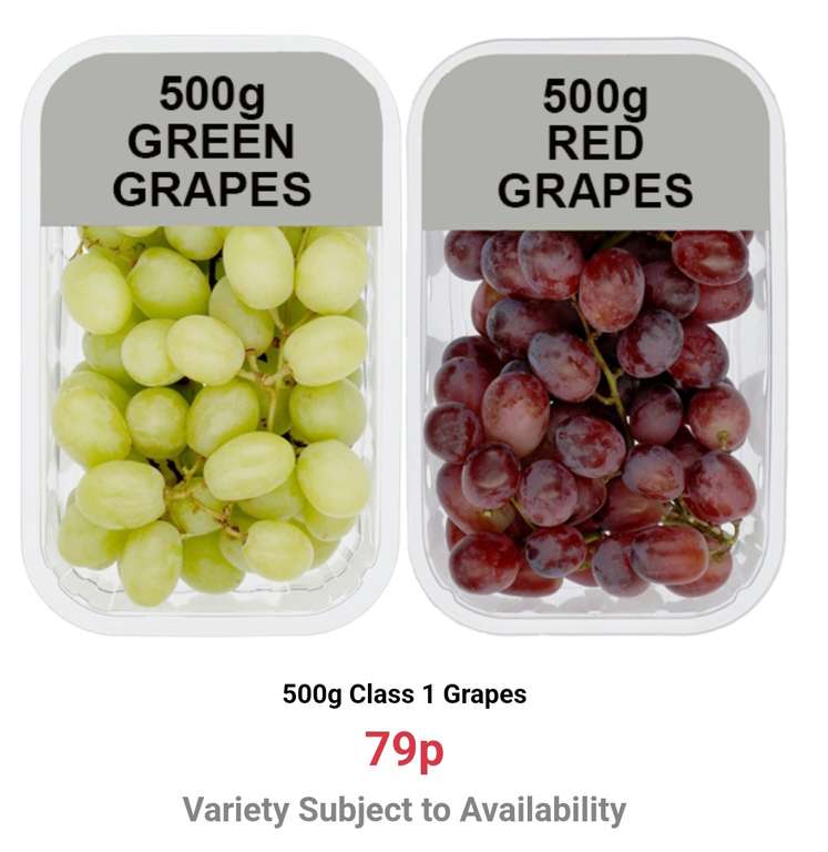 Green / Red Grapes 500g Class 1
