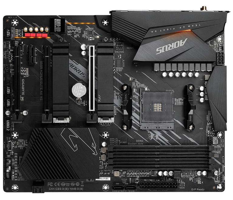 Gigabyte B550 AORUS ELITE AX V2 Motherboard - Supports AMD Ryzen 5000 Series AM4 CPUs, 12+2 Phases Digital Twin Power Design