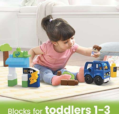 MEGA BLOKS Fisher-Price Toddler Building Blocks, Green Town Charge & Go Bus £8.74 @ Amazon
