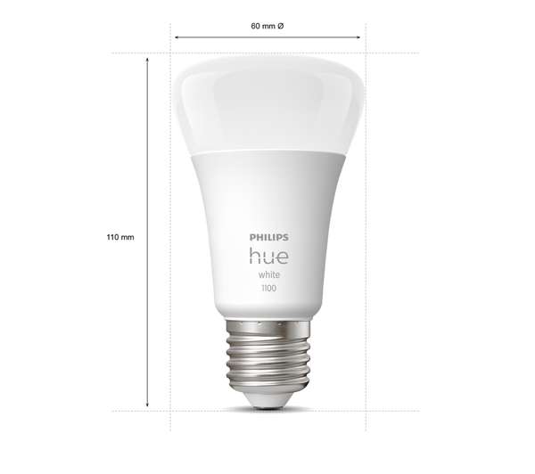 PHILIPS HUE White Smart LED Bulb with Bluetooth - E27, 1100 Lumen, Twin Pack - £14.97 With Free Collection @ Currys