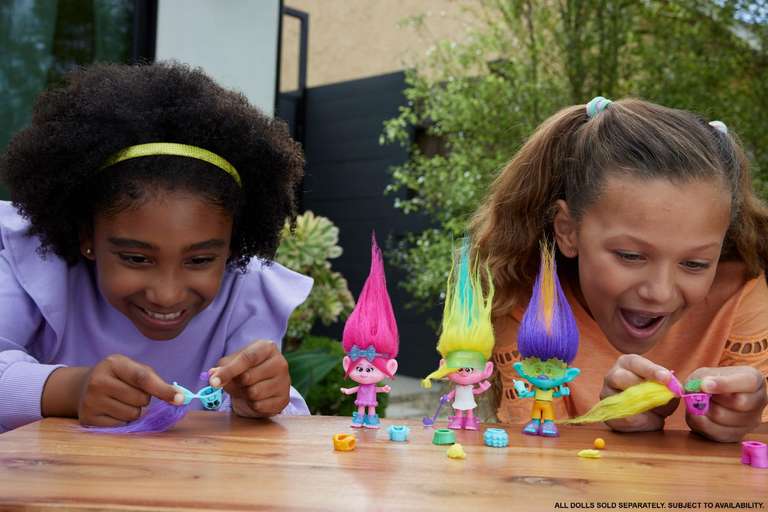 Mattel Trolls Band Together Hair Pops Small Doll, Branch with Removable Clothes & 3 Surprise Accessories