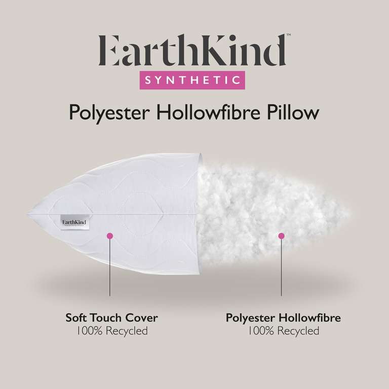 Buy One Get One Free - EarthKind Synthetic Medium Support Back Sleeper Pillow £25 Delivered (UK Mainland) @ Sleepseeker