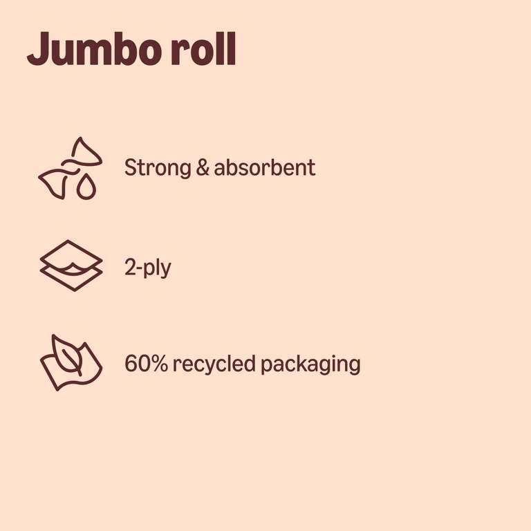 Our Essentials by Amazon Kitchen Towel Jumbo Roll 1 Pack, 2-Ply, 240 ...
