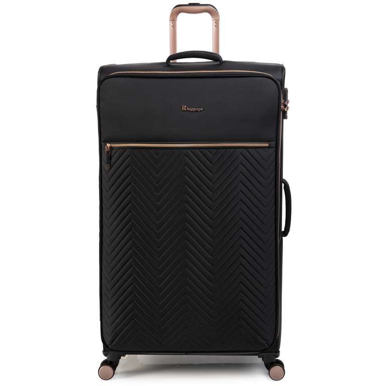 Bewitching - Extra Large Suitecase (Black) Fashionable Soft Suitcase with Rose Gold Detailing w/code