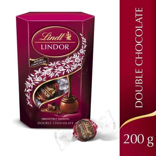 Lindt Lindor Double Chocolate Truffles Box - Approx 16 balls, 200g £1.99 @ Amazon