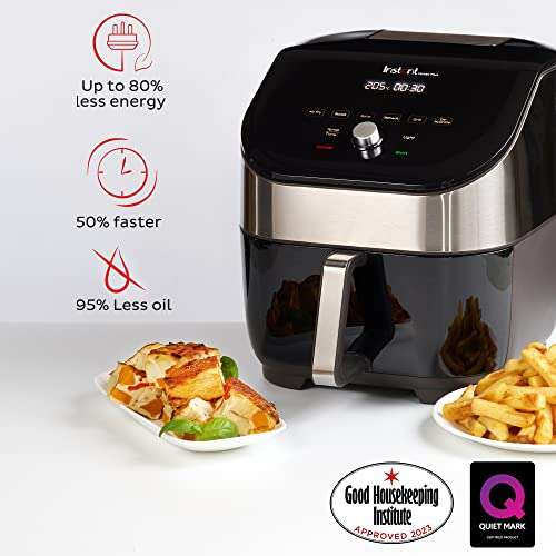 Instant Vortex Plus with ClearCook - 5.7L Air Fryer, Stainless Steel, 6-in-1 Smart Programmes