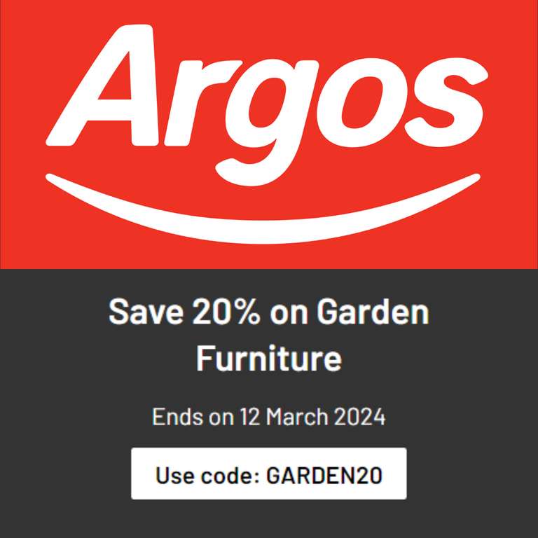 20% Off Garden Furniture W/Code + Free Click & Collect