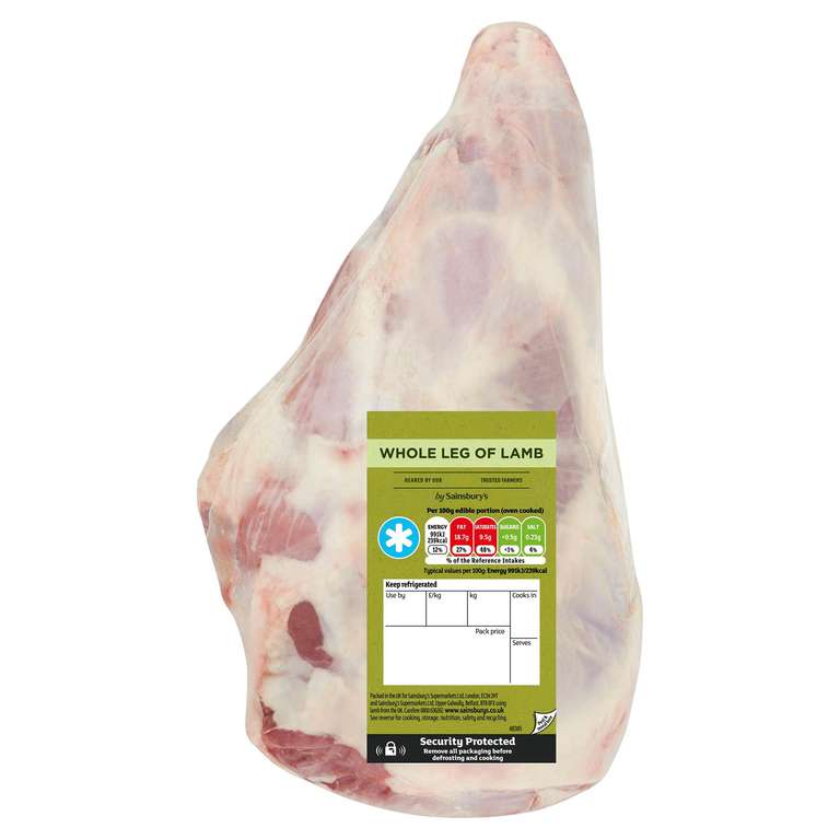 Sainsbury's British or New Zealand Whole Leg Of Lamb (Ranging From 1.2kg - 3kg) Half price £6.50 kg @ Sainsbury's