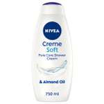NIVEA Care Shower Creme Soft LARGE SIZE (750ml) with almond oil body wash moisturiser (£2.29 - £2.70 with S&S and voucher)