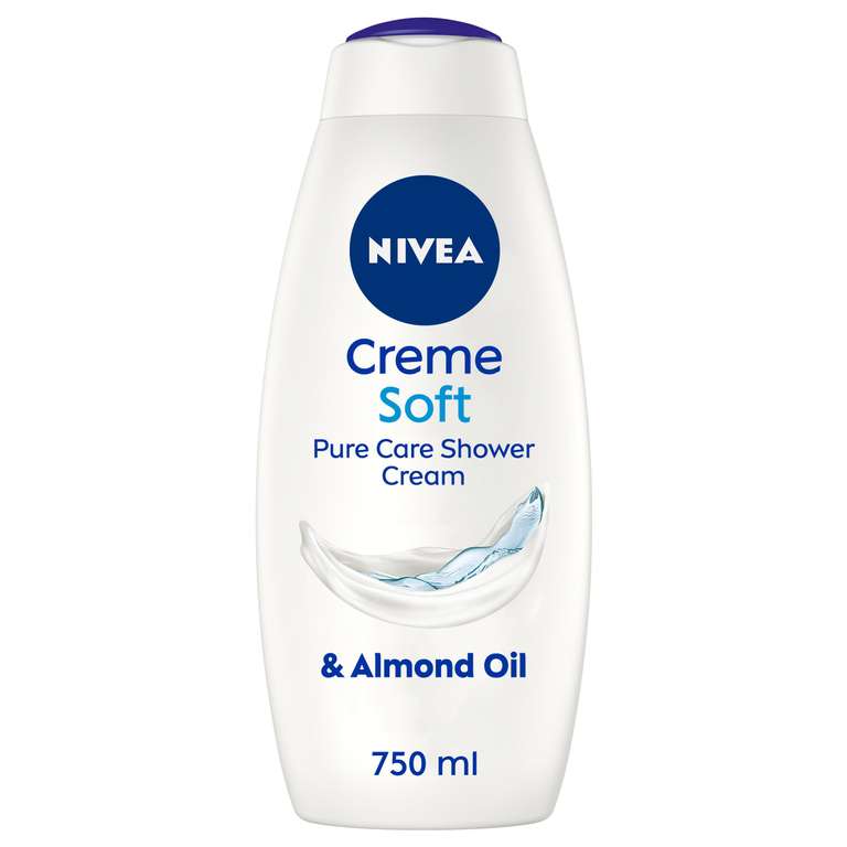 NIVEA Care Shower Creme Soft LARGE SIZE (750ml) with almond oil body wash moisturiser (£2.29 - £2.70 with S&S and voucher)