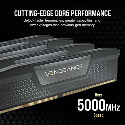 Corsair VENGEANCE DDR5 32GB (2x16GB) 6000MHz C40 Intel Optimised Desktop Memory, Custom XMP 3.0 Profiles - £93.99 @ Amazon