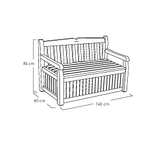 Keter 6025 Eden Bench Outdoor Storage Box Garden Furniture, Graphite and Grey, 132.5L x 75W x 18.5Hcm - £97.49 @ Amazon