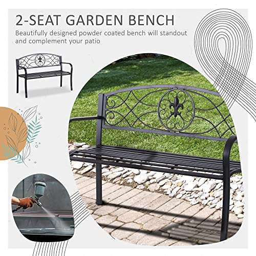 Outsunny 2 Seater Outdoor Garden Bench with Armrest £64.99 @ Amazon