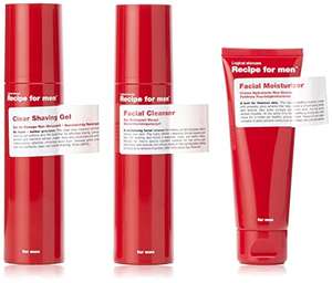 Recipe For Men Best Practice Face Bundle (Clear Shaving Gel, Facial Cleanser & Moisturizer) - £10.78 @ Amazon Warehouse