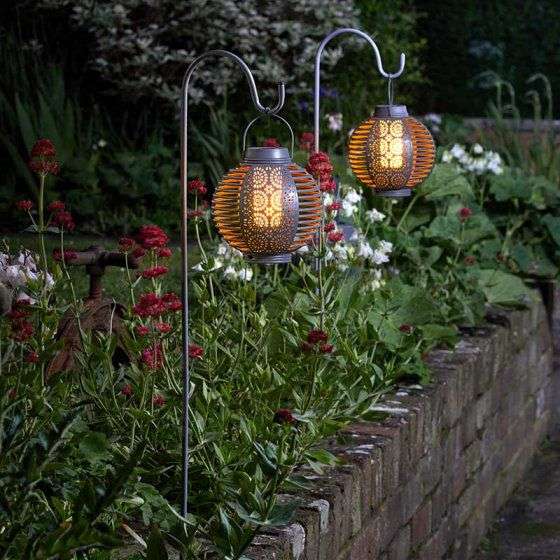 Smart Solar Forli Outdoor Flaming Lantern - Pack of 2 (collection only)