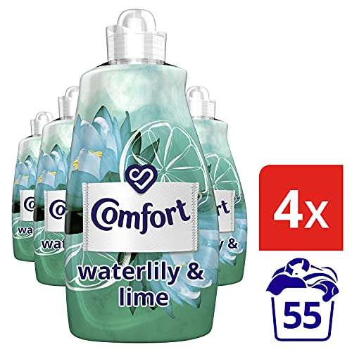 Comfort Waterlily & Lime Fabric Conditioner Softener Unstoppable Long lasting freshness and fragrance boost (Pack of 4) - £13 @ Amazon