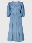 Denim Tiered Midi Dress Sizes 8, 10, 12 - £8.40 with free click & collect @ Sainsbury's Tu Clothing