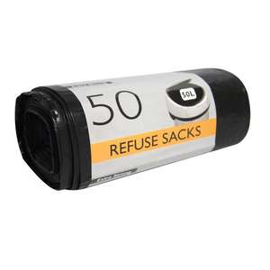 Pack of 50 Extra Strong 50 Litre Refuse Sacks Free C&C
