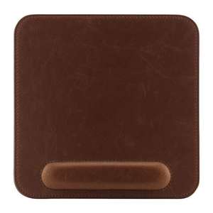 LONDO PU Leather Mousepad with Wrist Rest (Dark Brown)