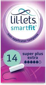 Lil-Lets Non-Applicator Super Plus Extra Tampons, Pack of 14 (62p/59p on S&S)