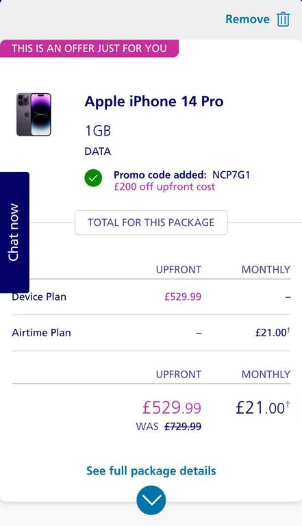 Apple iPhone 14 Pro 5G 256GB Like New With Code (+£21 Sim)