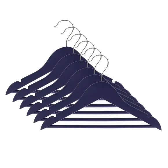 Pack of 6 Kid's Wooden Hangers now £2.80 in Navy with Free Click and collect From Dunelm